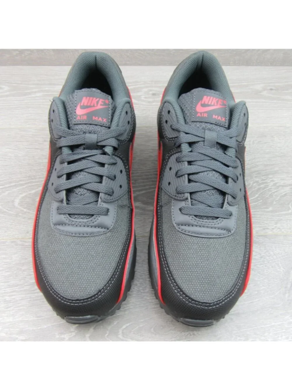 Nike Air Max 90 Premium Mens Size 12 Iron Grey Red Shoes NEW - Picture 6 of 16